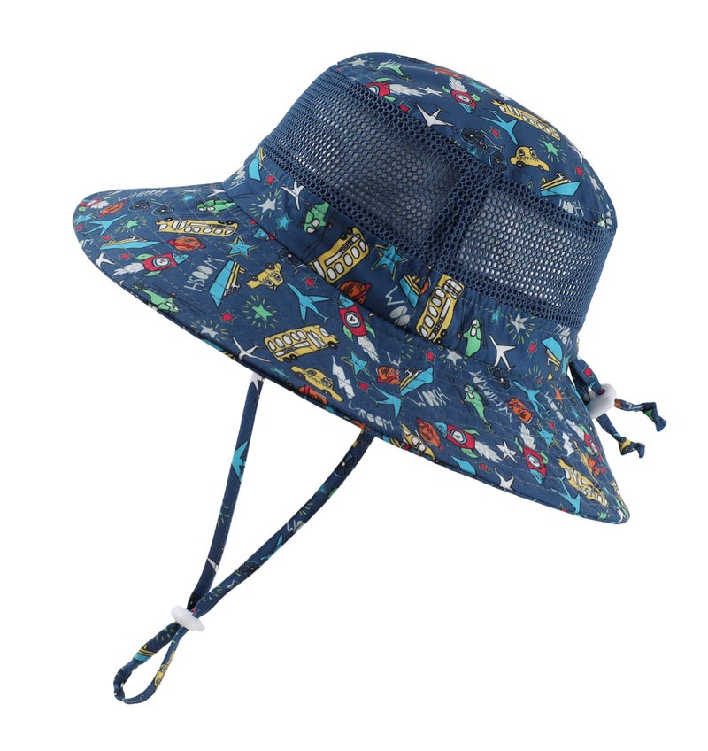 Home Prefer Kids Safari Wide Brim Boys Sun Protection Hat UPF50+ Fishing Hat Toddler Bucket Hat Bus 4-8 Years - Image 1